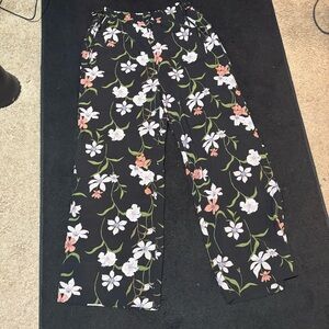 Shade & Shore Black Floral Wide Leg Pants
